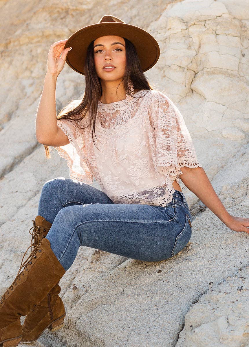 Women's Lace Top in Lilac