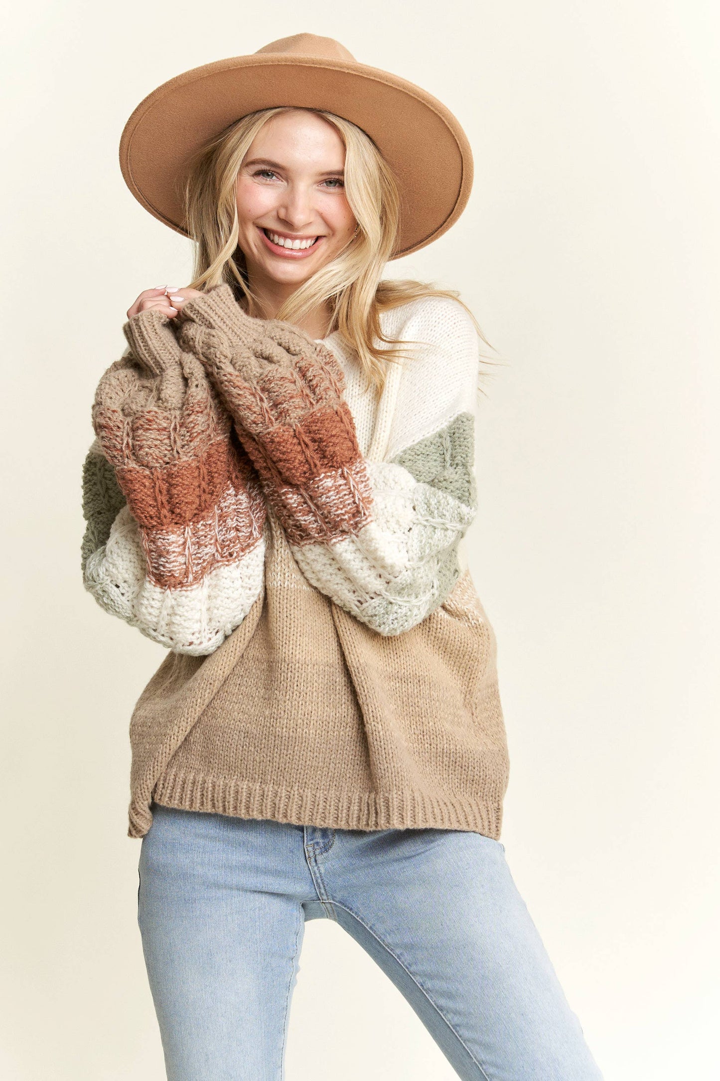 Puff  Sleeve Ombre Sweater