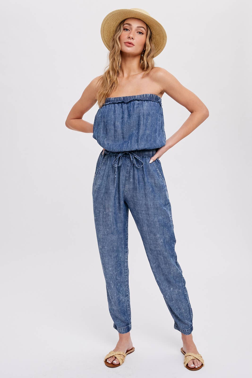 ACID WASH TUBE JUMPSUIT