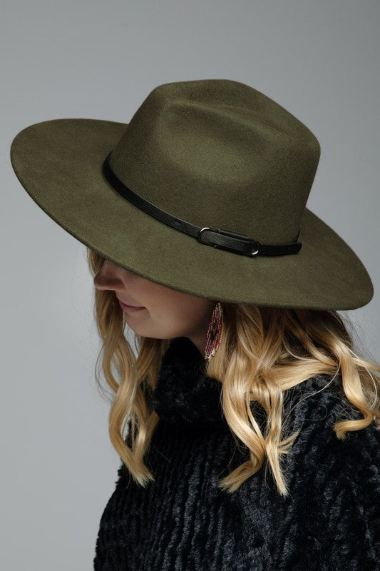 Winter Green Boho Wool Hat