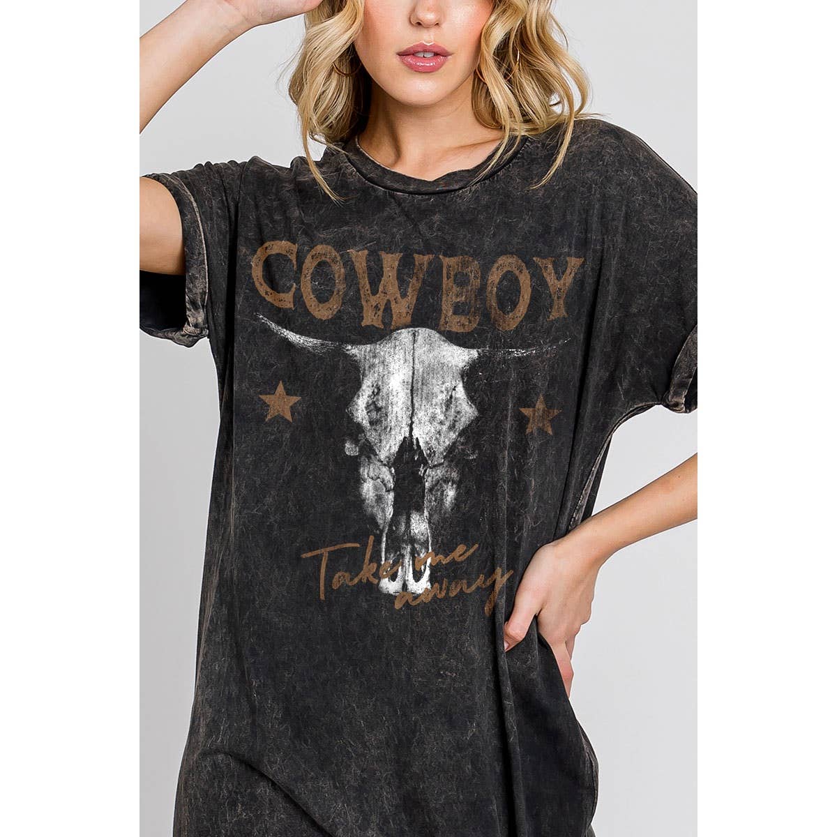 TAKE ME AWAY COWBOY MINERAL GRAPHIC DRESS