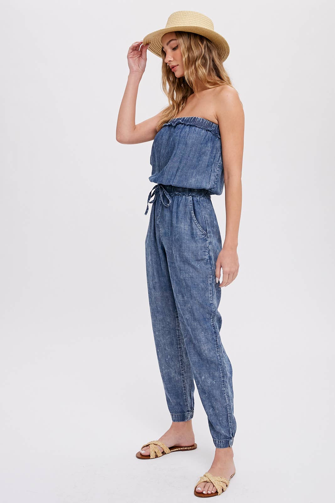 ACID WASH TUBE JUMPSUIT