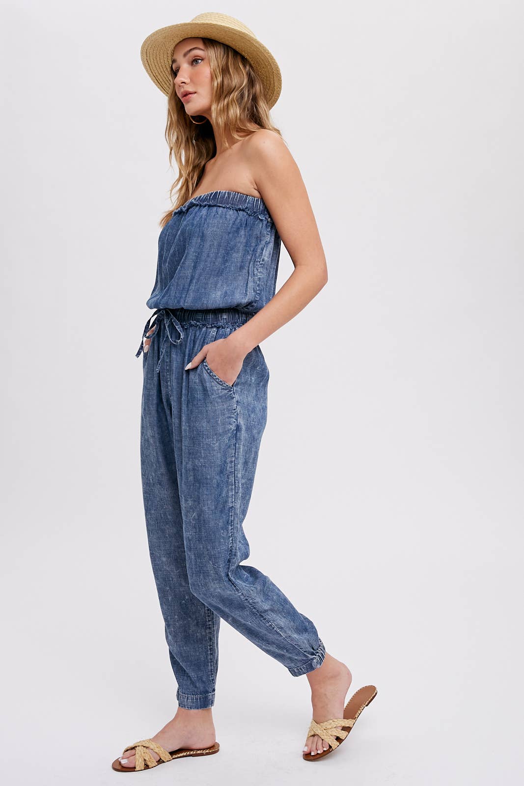 ACID WASH TUBE JUMPSUIT