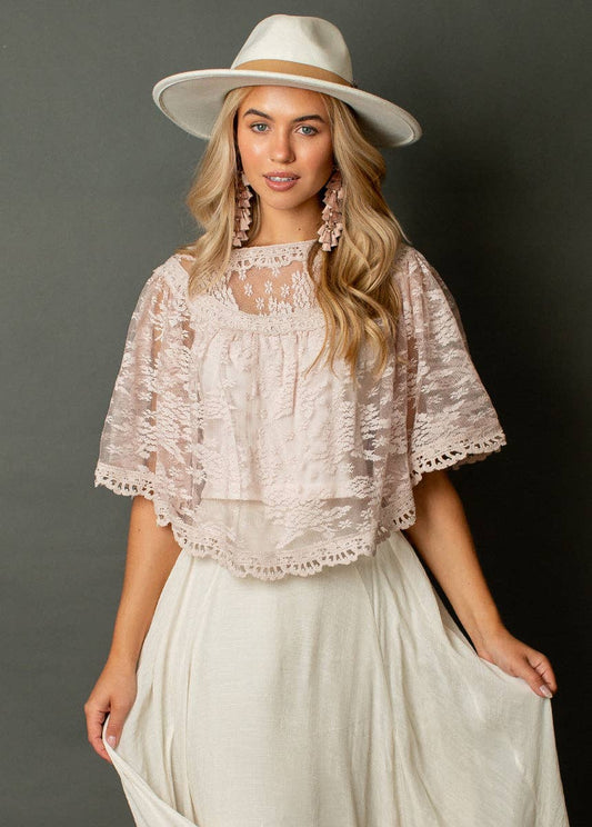 Women's Lace Top in Lilac