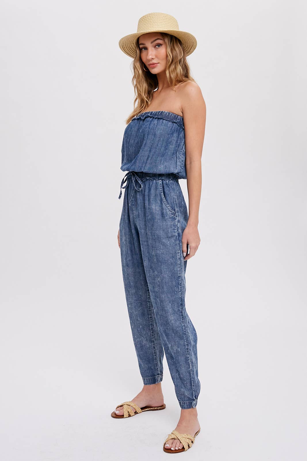 ACID WASH TUBE JUMPSUIT