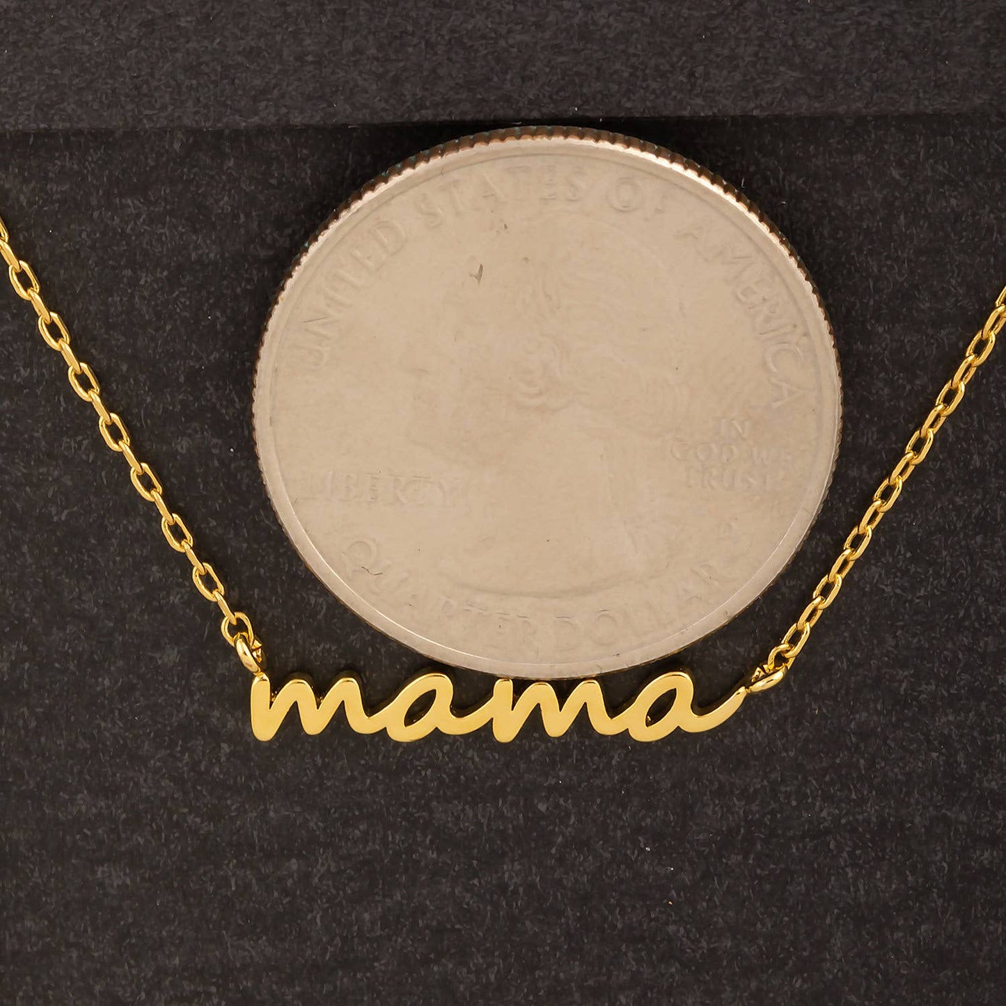 White  Gold Dipped Dainty Mama Pendant Necklace