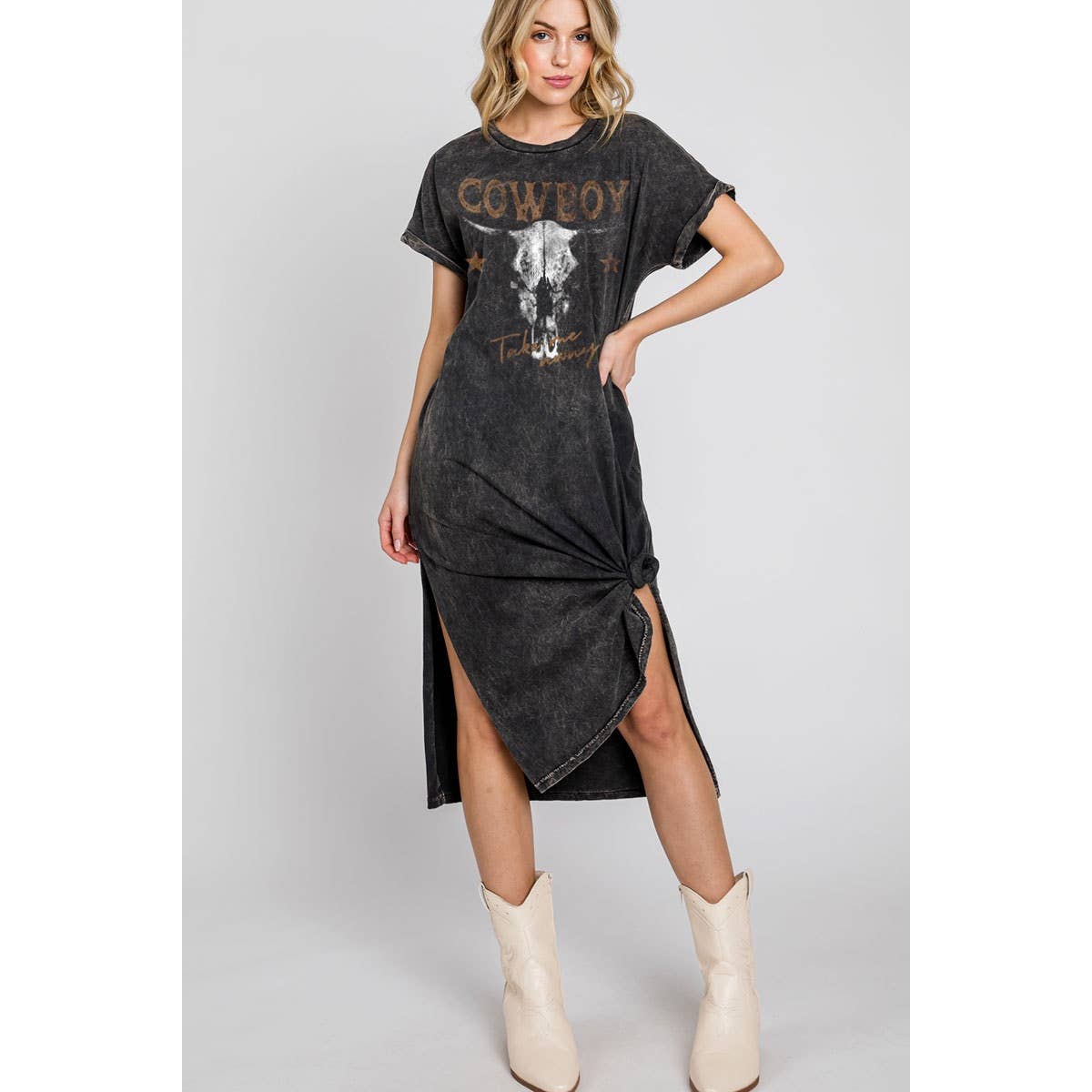 TAKE ME AWAY COWBOY MINERAL GRAPHIC DRESS