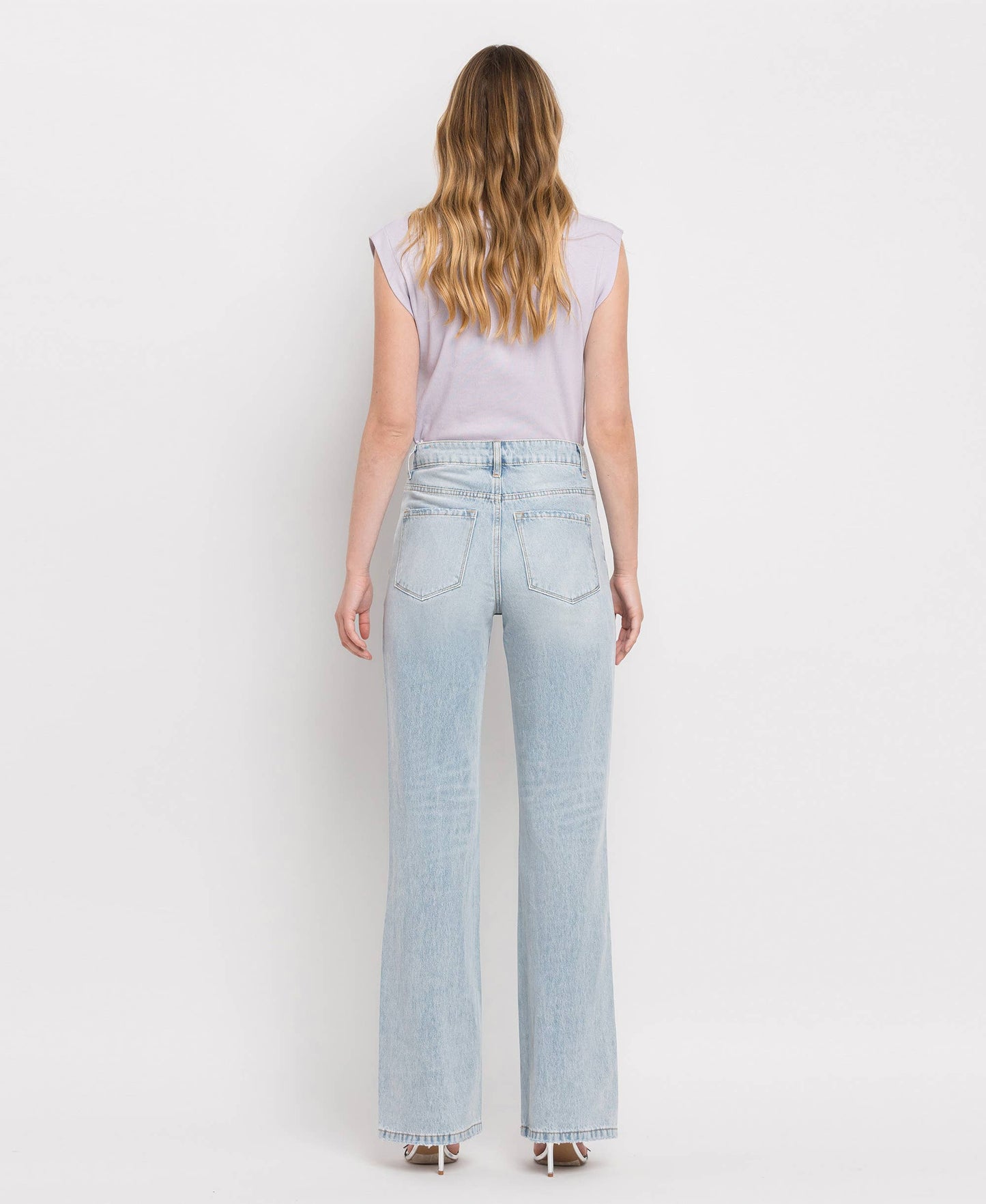 90'S VINTAGE SUPER HIGH RISE FLARE JEANS