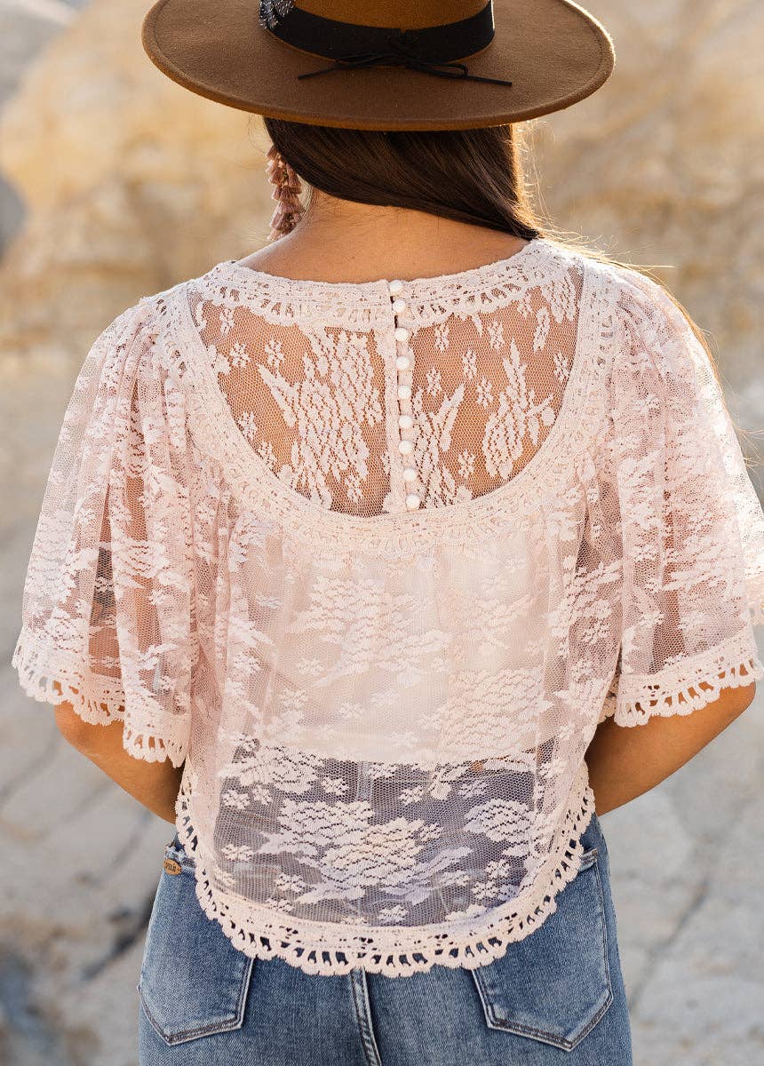 Women's Lace Top in Lilac