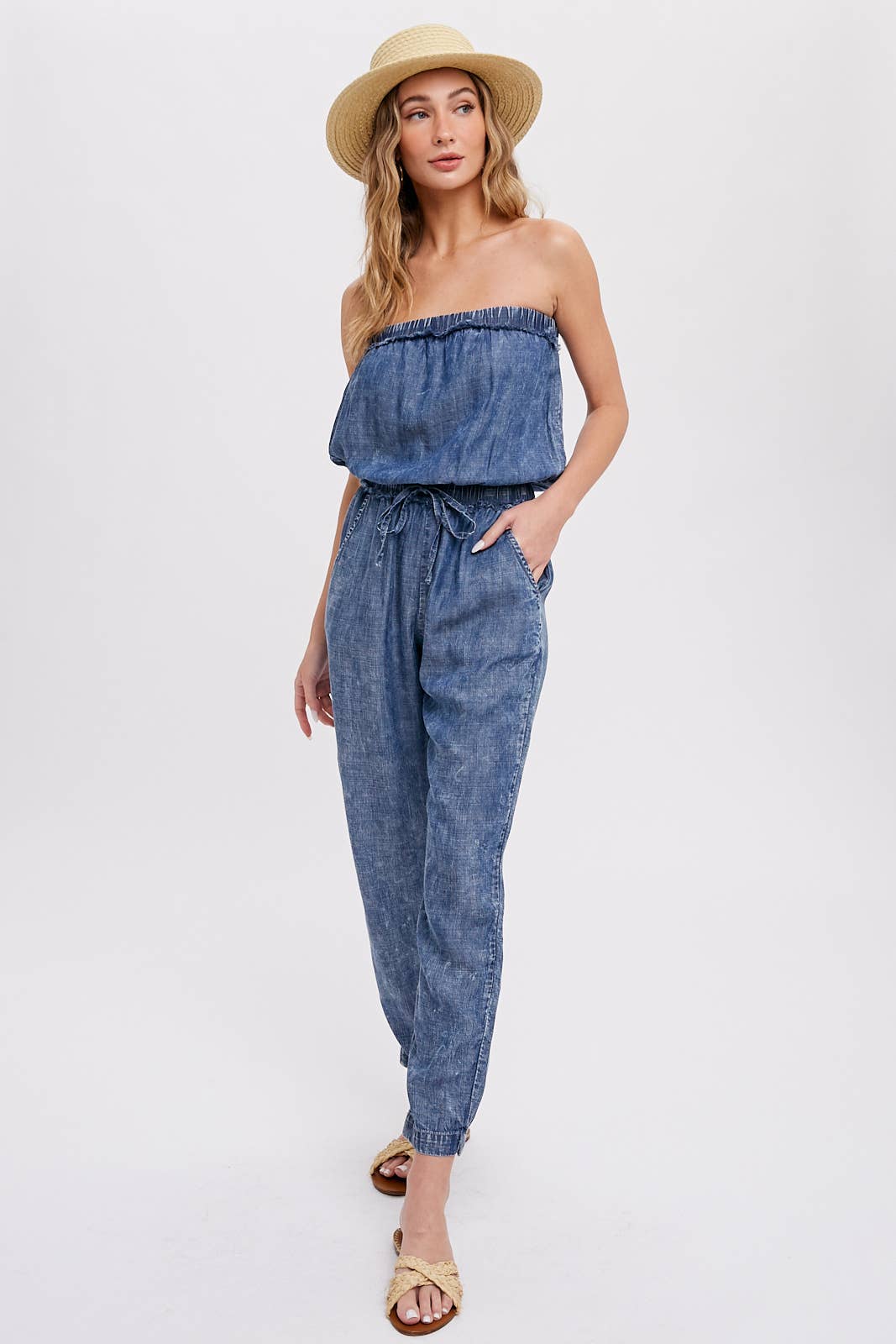 ACID WASH TUBE JUMPSUIT