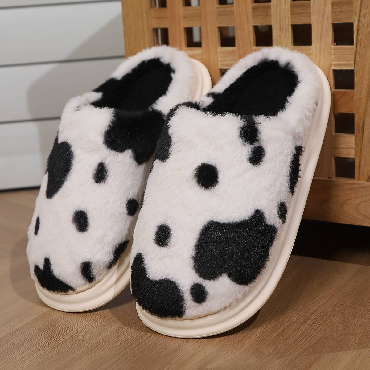 Western Cow Print Slippers