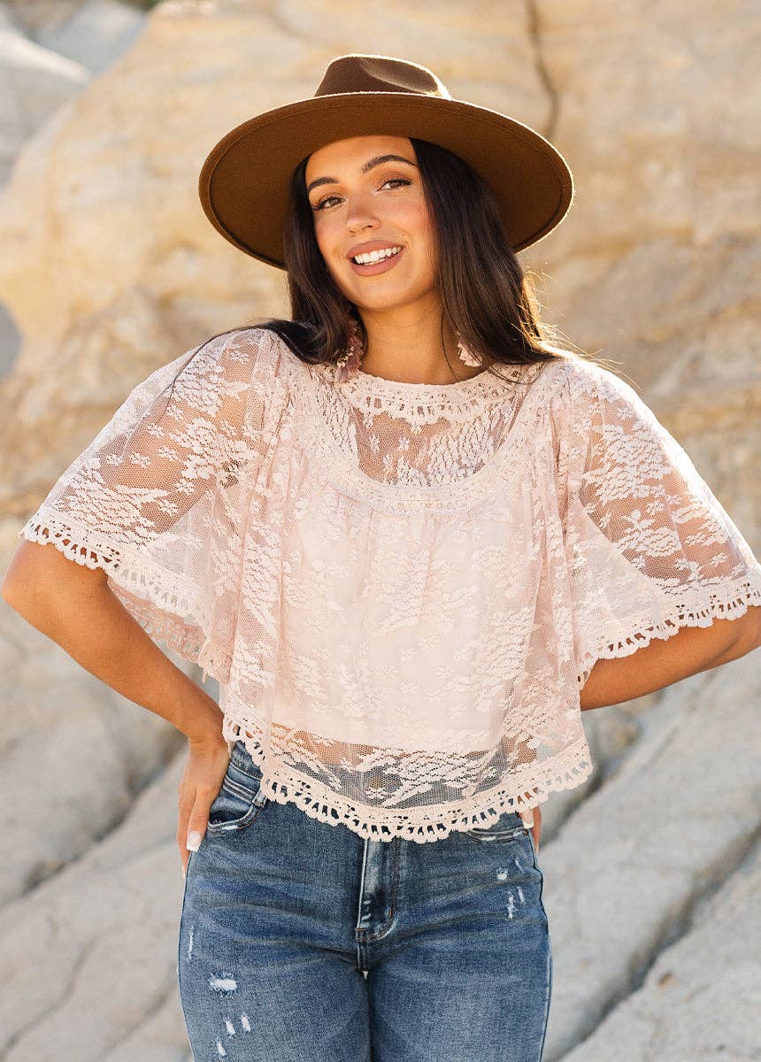 Women's Lace Top in Lilac