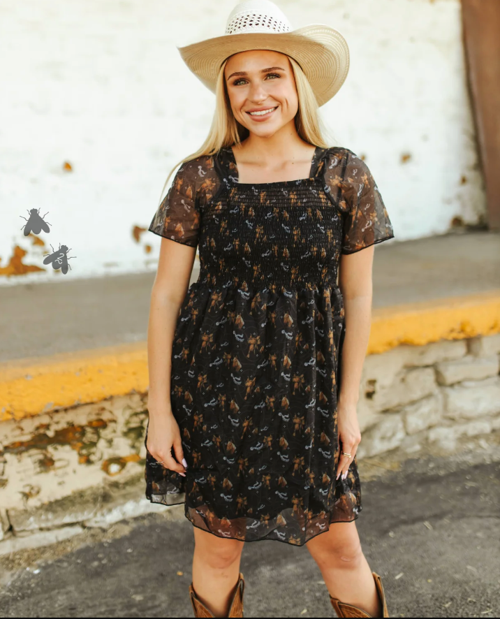 Western Horse Print Dress