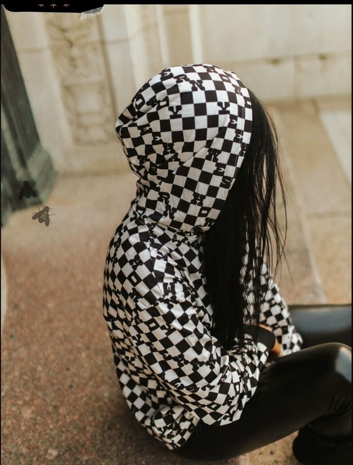 Checker Pattern Light Weight Hoodie