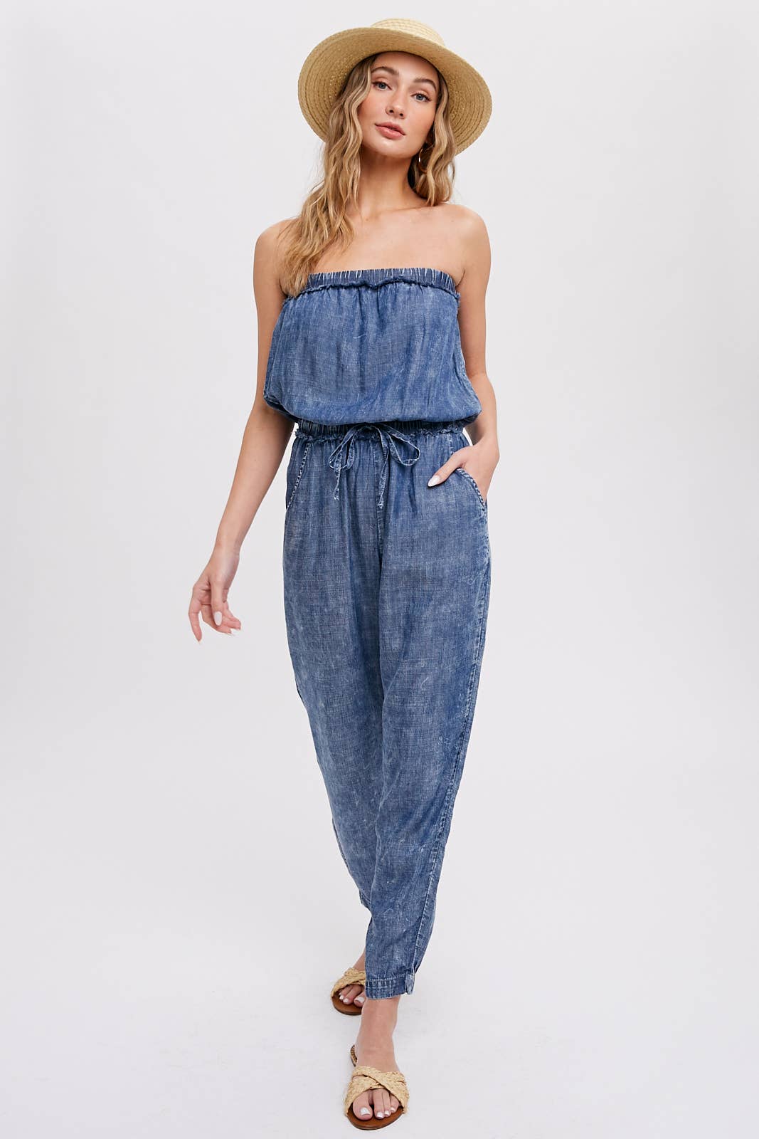 ACID WASH TUBE JUMPSUIT