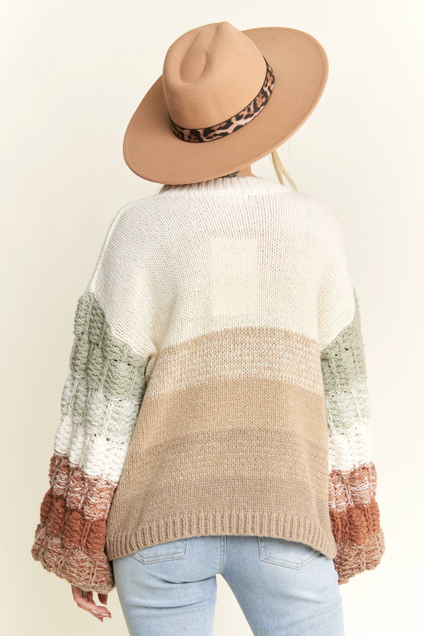 Puff  Sleeve Ombre Sweater