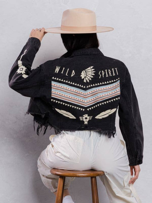 Wild Spirit Crop Denim Jacket