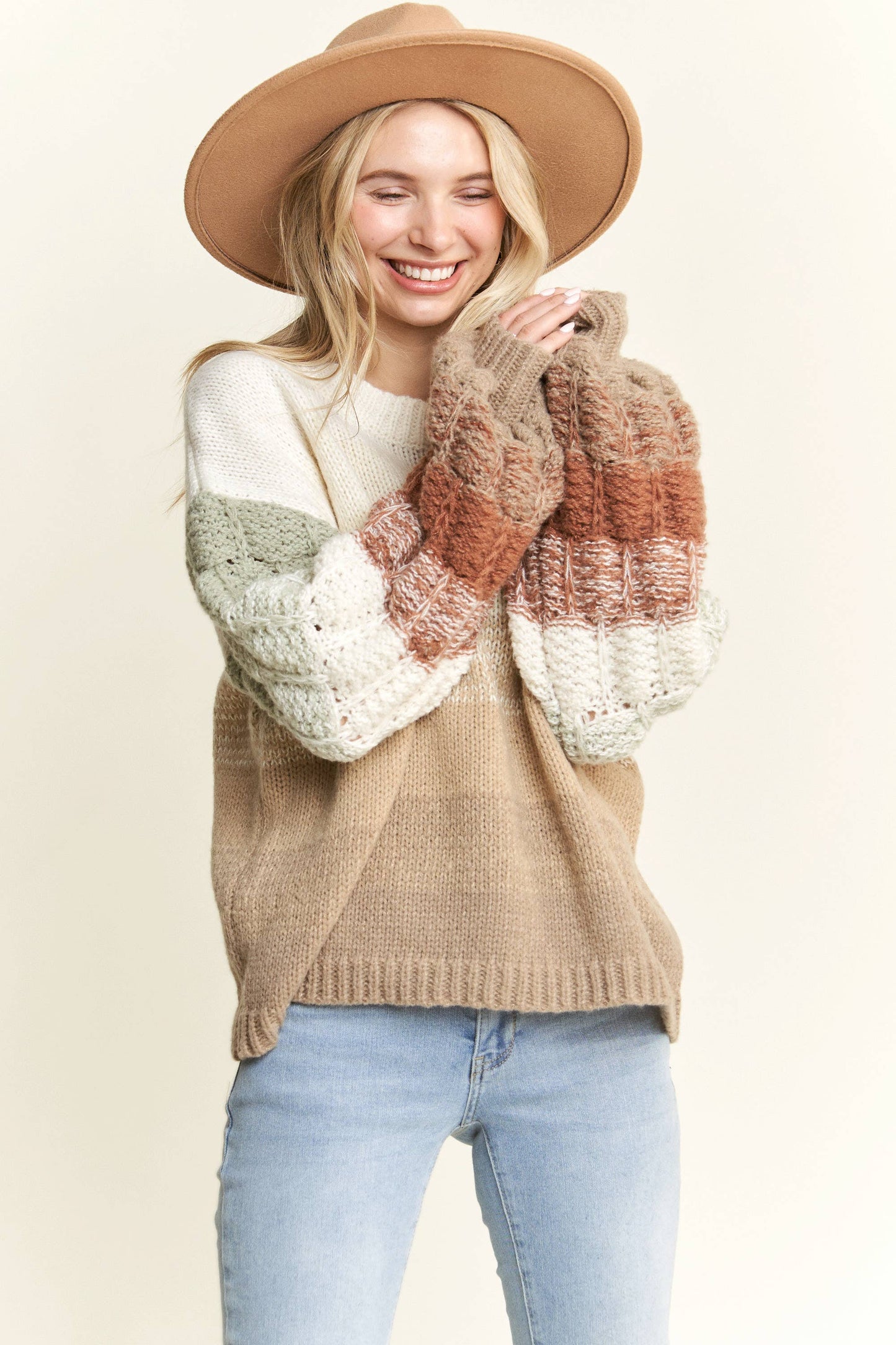 Puff  Sleeve Ombre Sweater