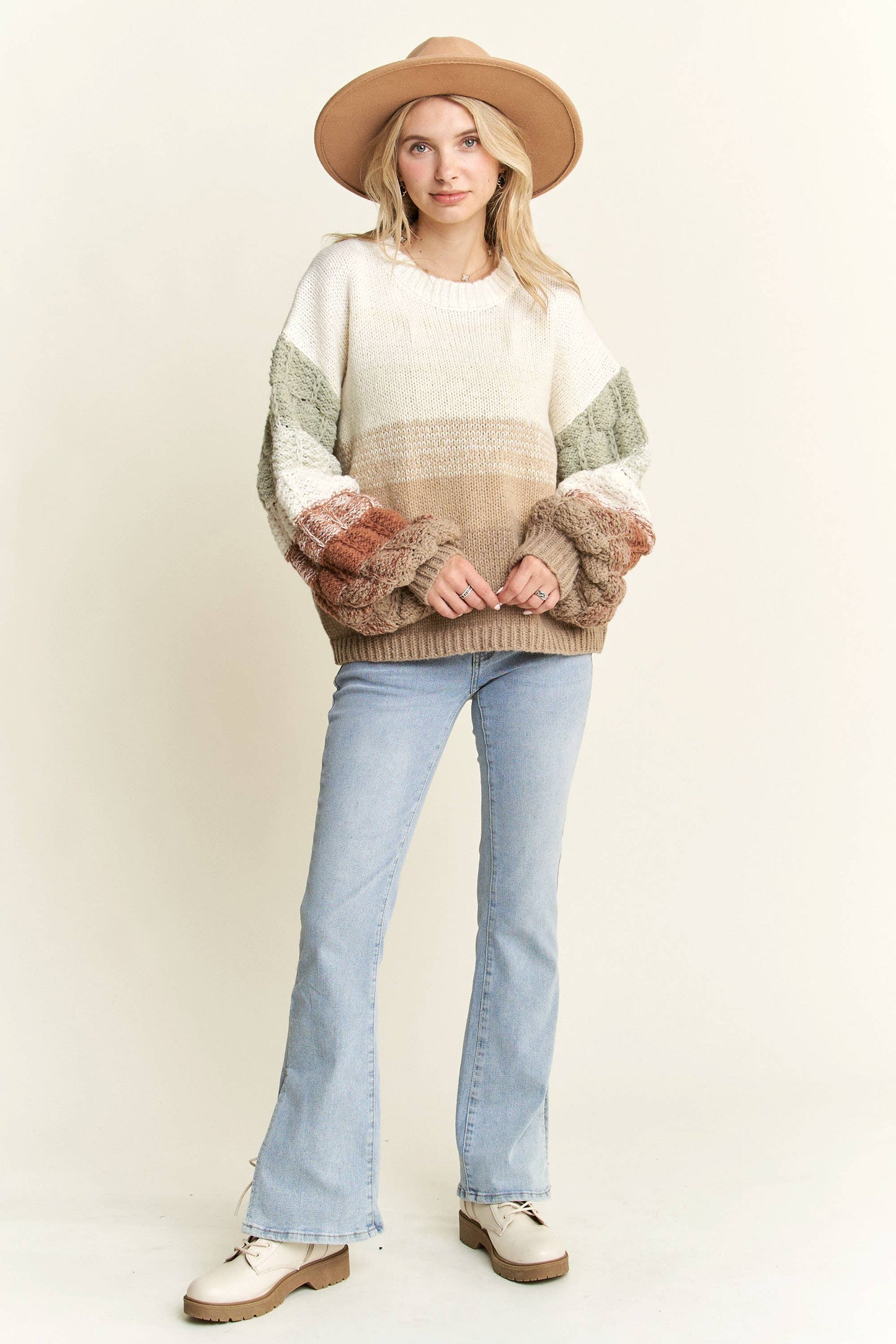 Puff  Sleeve Ombre Sweater