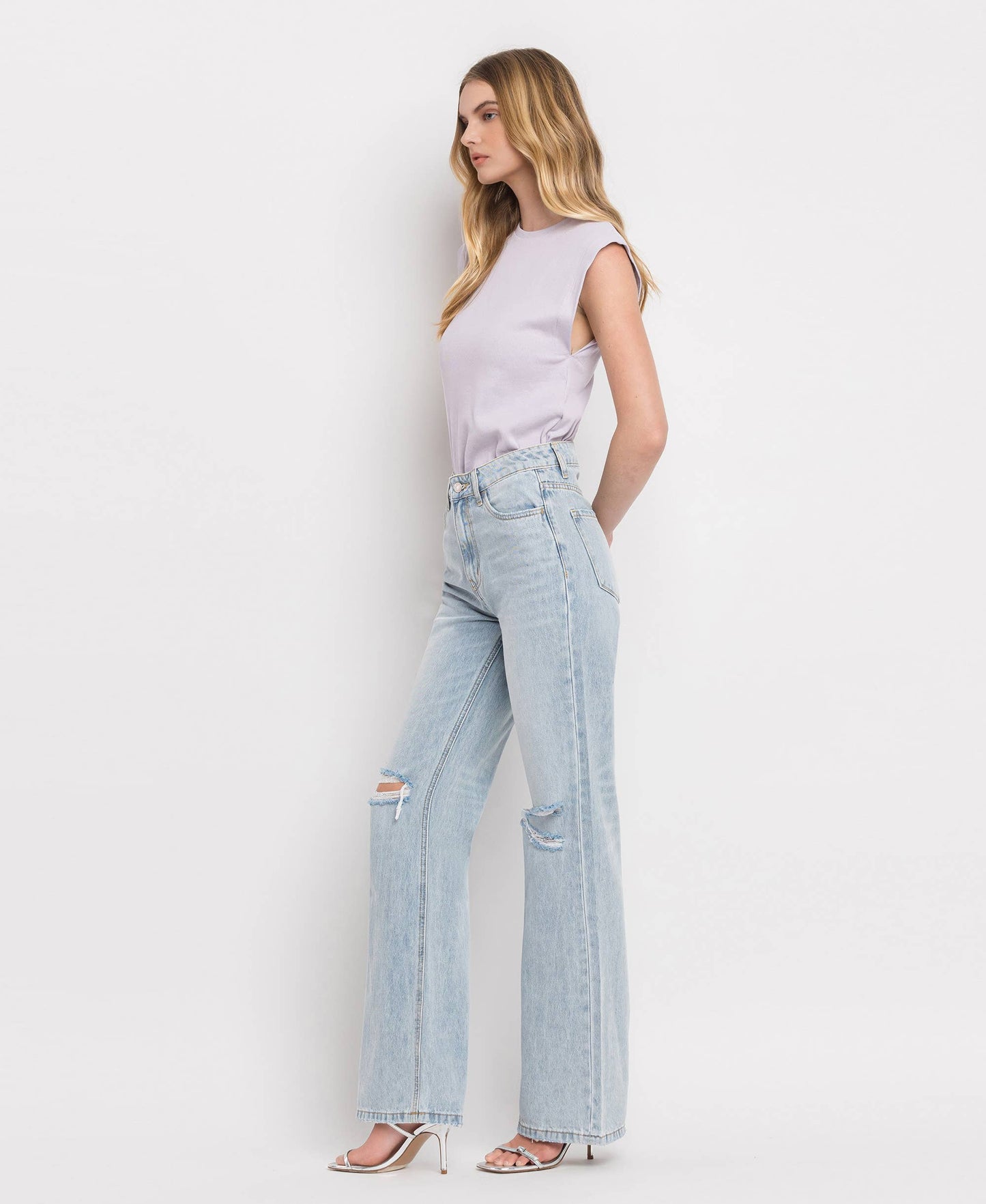 90'S VINTAGE SUPER HIGH RISE FLARE JEANS