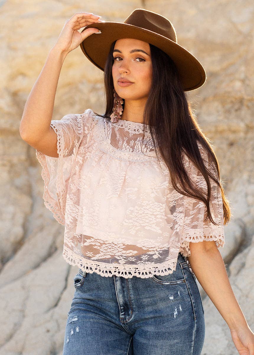 Women's Lace Top in Lilac