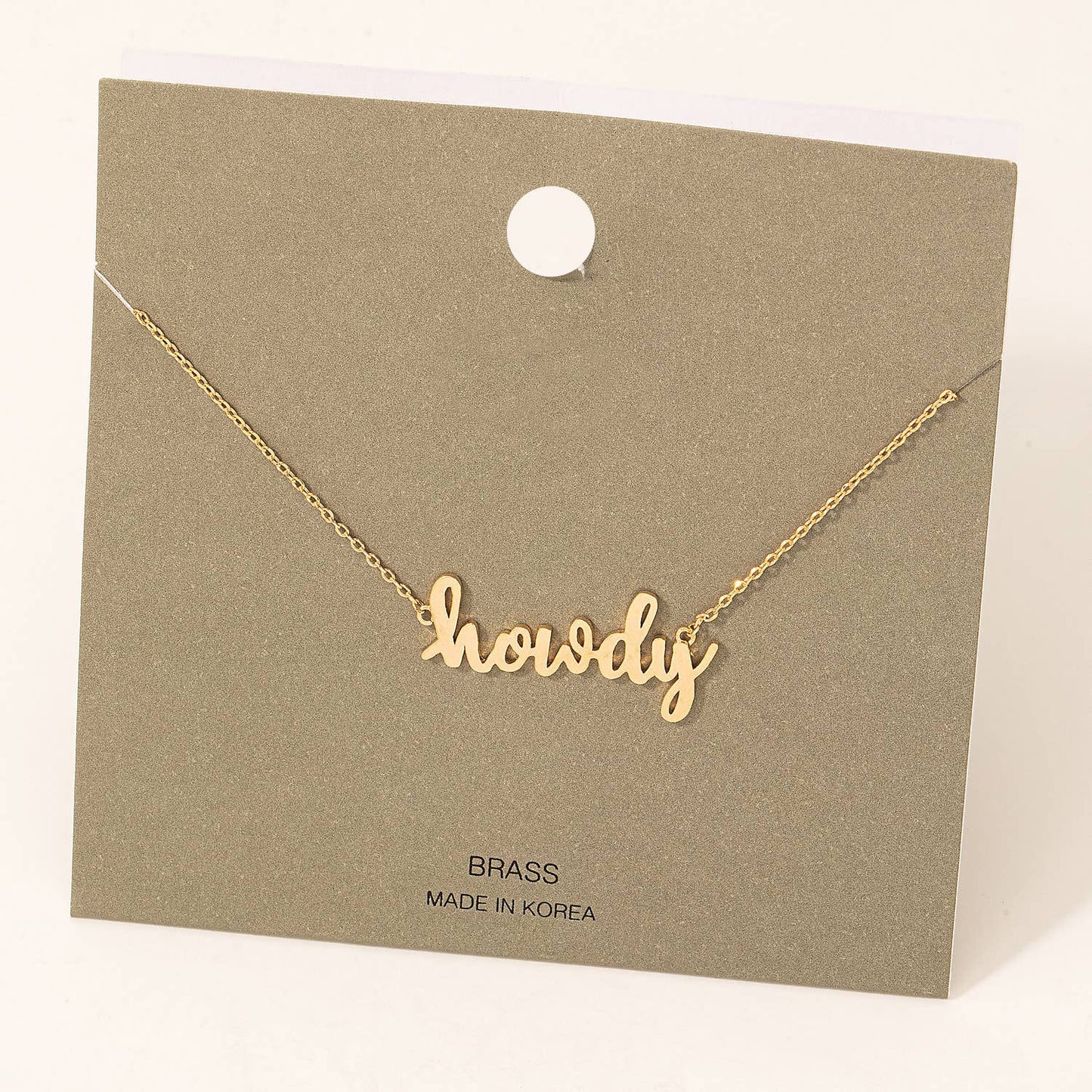 Handwritten Howdy Print Necklace