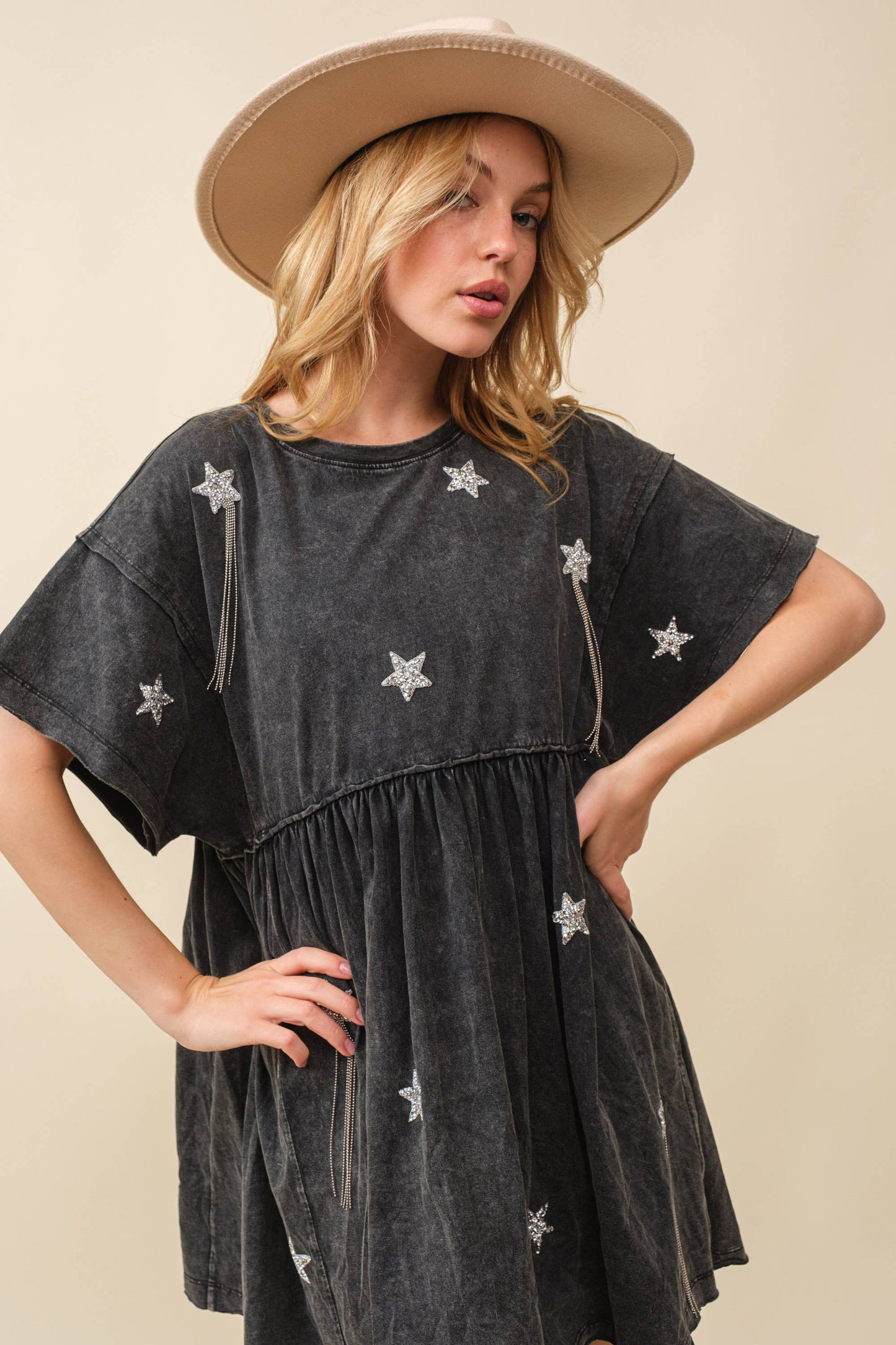 Black Star Patch Babydoll