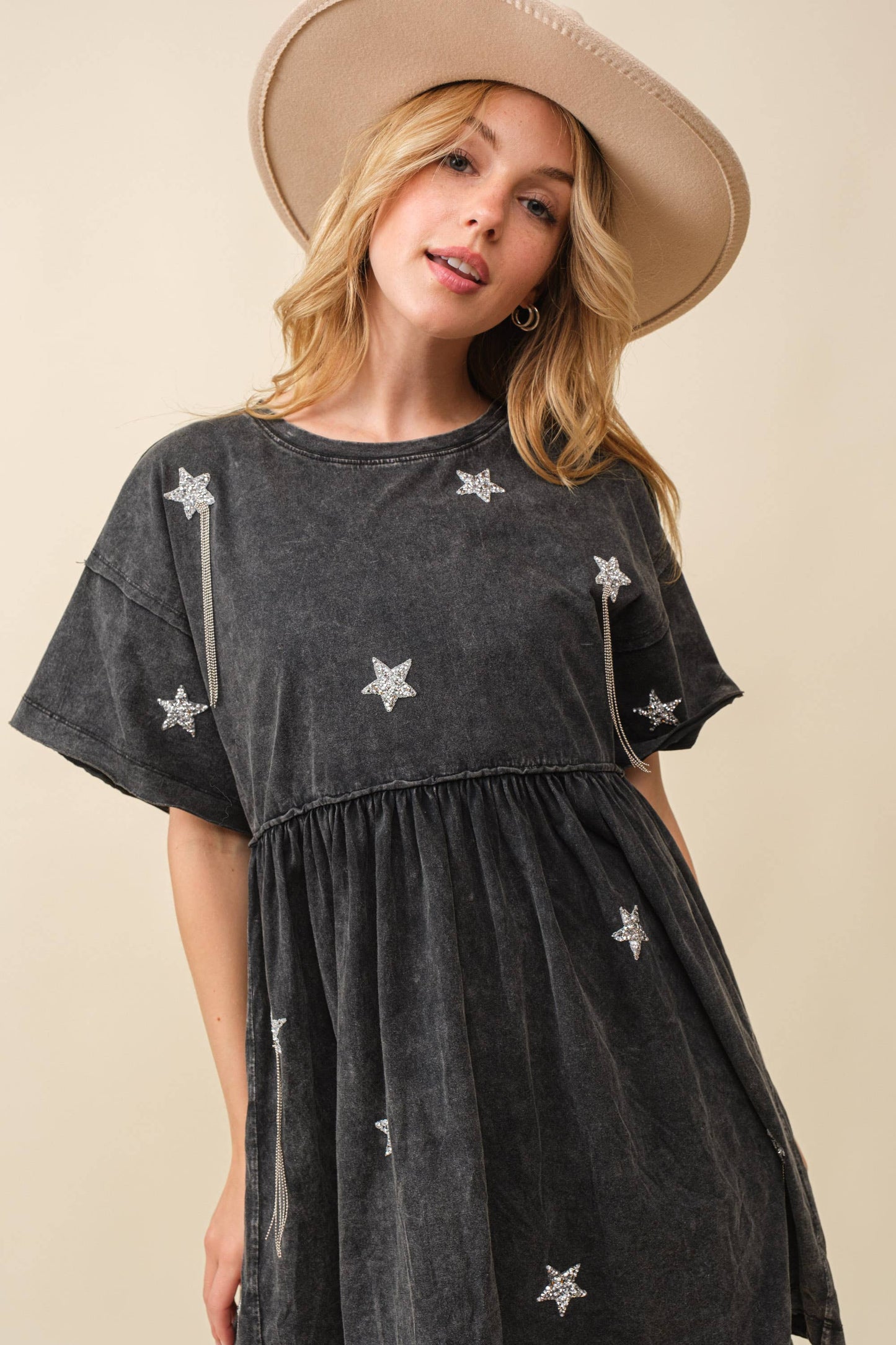 Black Star Patch Babydoll