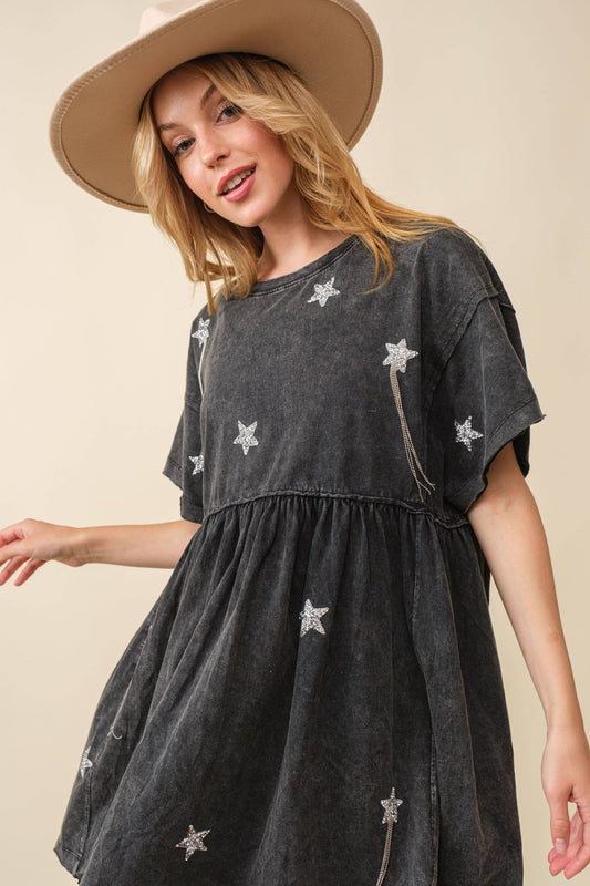 Black Star Patch Babydoll