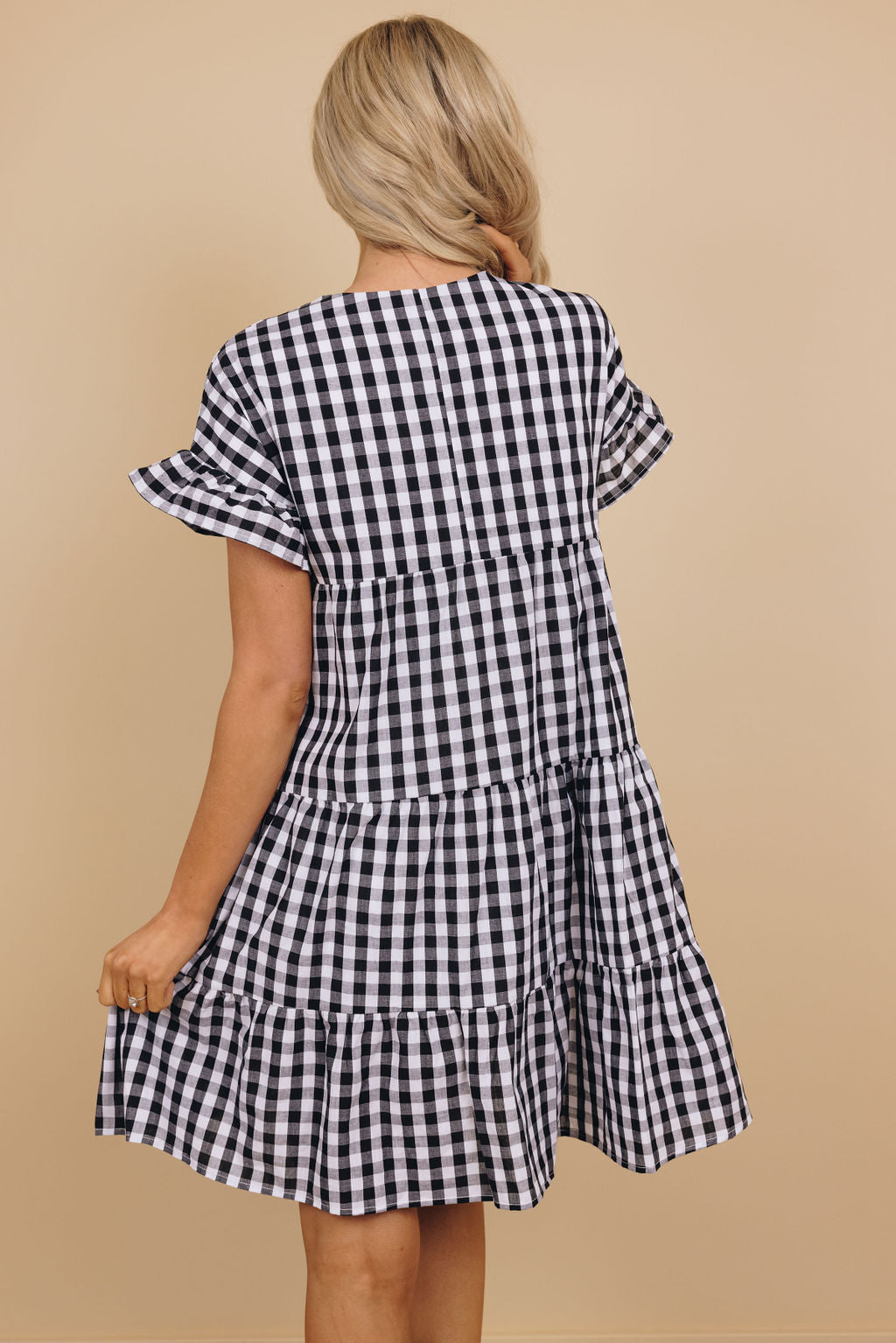 Black & White Plaid Swing Dress